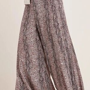 Wide Leg Printed Jumpsuit Pants in Blush Animal Print